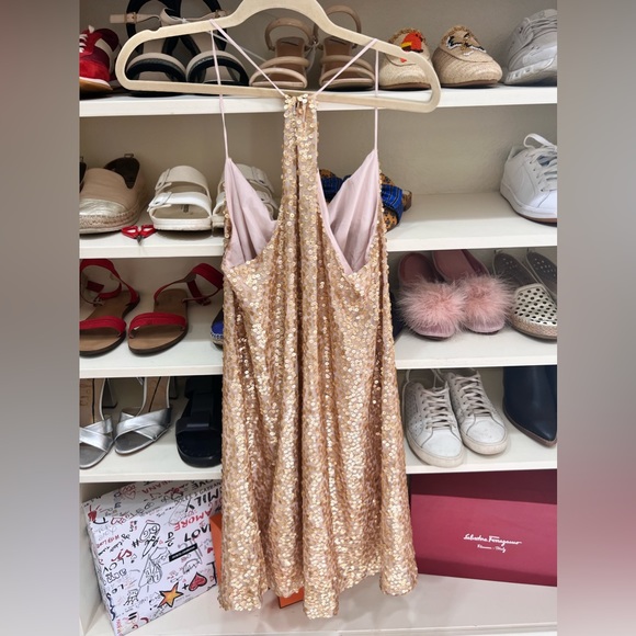 NSR Strappy Sequin Dress Rose Gold - Picture 6 of 10